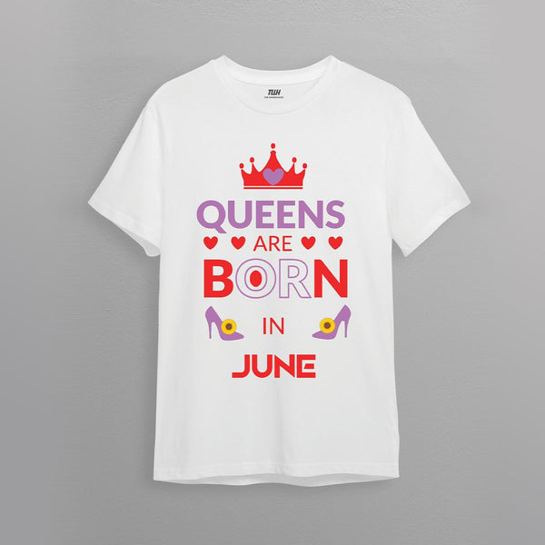 JUNE QUEEN WHITE WOMEN GRAPHIC T-SHIRT