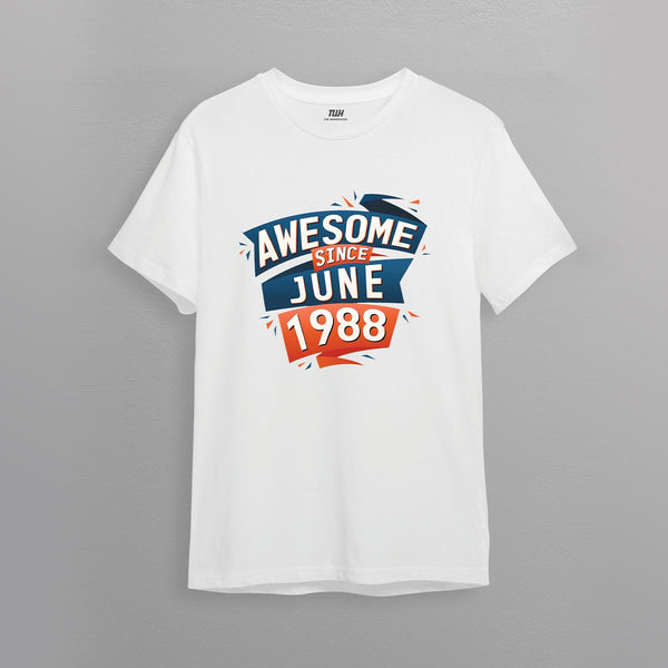 AWESOME SINCE JUNE BIRTH WOMEN GRAPHIC T-SHIRT
