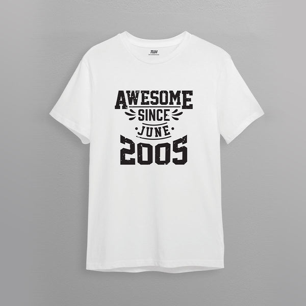 AWESOME SINCE JUNE WHITE MEN GRAPHIC T-SHIRT