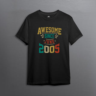 AWESOME SINCE JUNE BLACK MEN GRAPHIC T-SHIRT