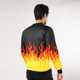 Burning Flames All Over Printed Jacket