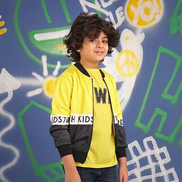 Yellow & Black Kids Jacket