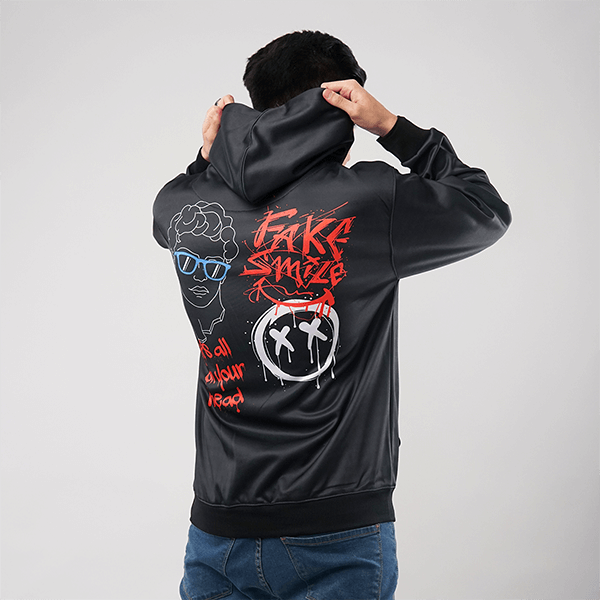 Fake Smile Retro All Over Printed Hoodie