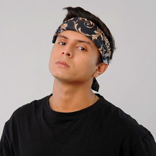 Gold Leaves Printed Bandana