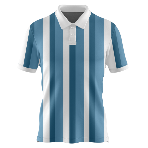 Blue and White Stripes Polo T-shirt