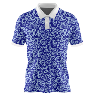 Blue floral Polo T-shirt