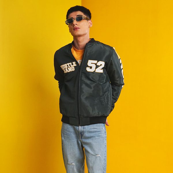 Hustle Green Olive Bomber Jacket