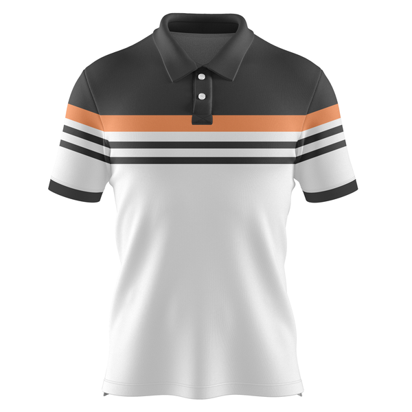 Orange and Black Stripes Polo T-shirt