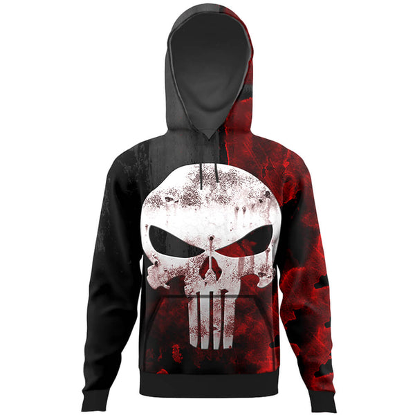 Skull All Over Printed Hoodie TheWarehouse